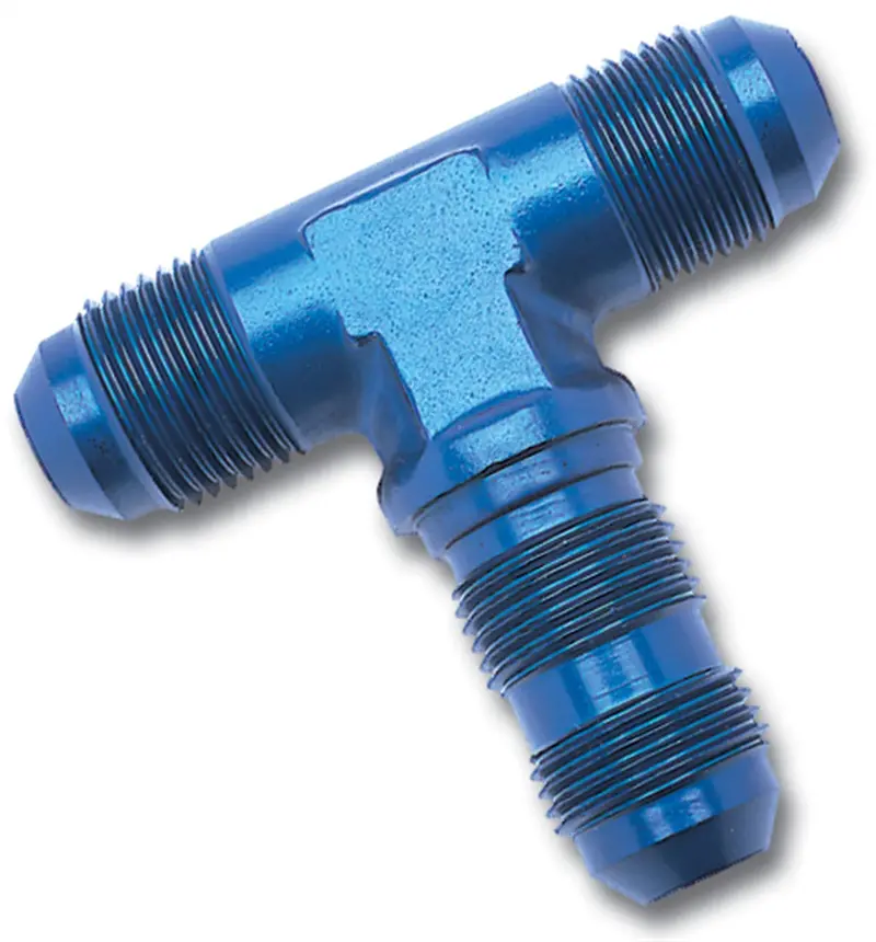Russell 661310 Blue Anodized -4An Flare Bulkhead Tee Fitting 1