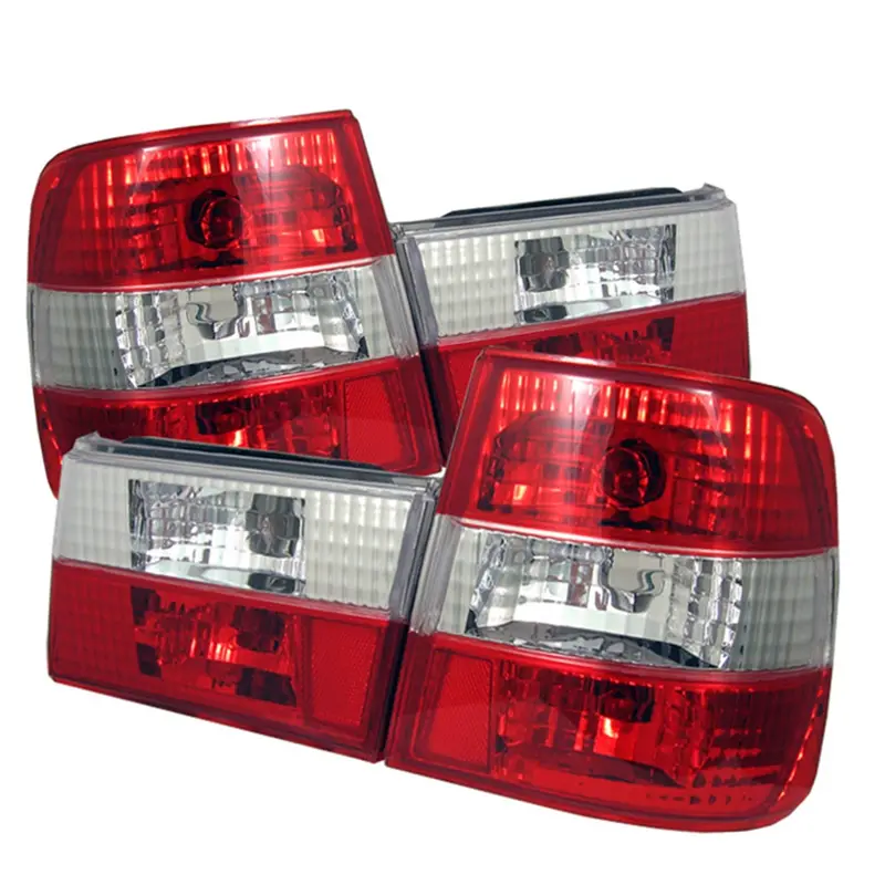 Spyder Auto Euro-Style Rear Tail Lights – Red And Clear Lens, Stock Bulb Compatible, Sold As Pair 1