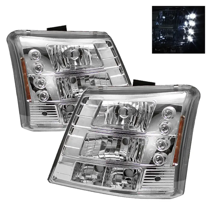 Spyder Auto Led Crystal Headlight Assembly – Chrome-Finished Pair With Integrated Bumper Lighting 1