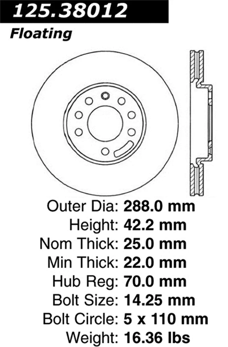 Stoptech 125.38012Cry Cryo-Treated Premium Front Brake Rotors – High-Carbon Steel Construction 1