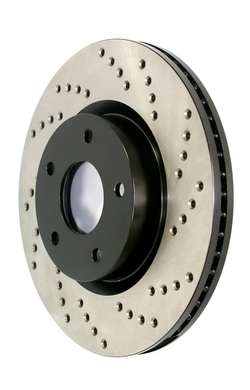 Stoptech 128.38008L Sport Cross-Drilled Front Left Brake Rotor 1