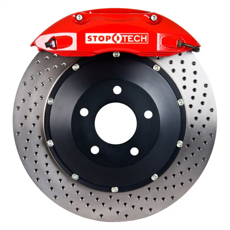 Stoptech 83.836.4300.72 Stoptech Big Brake Kit; Red Caliper; Slotted Two-Piece Rotor; Front 1