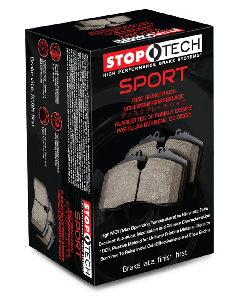 Stoptech Sport Brake Pads With Integrated Shims And Mounting Hardware 1
