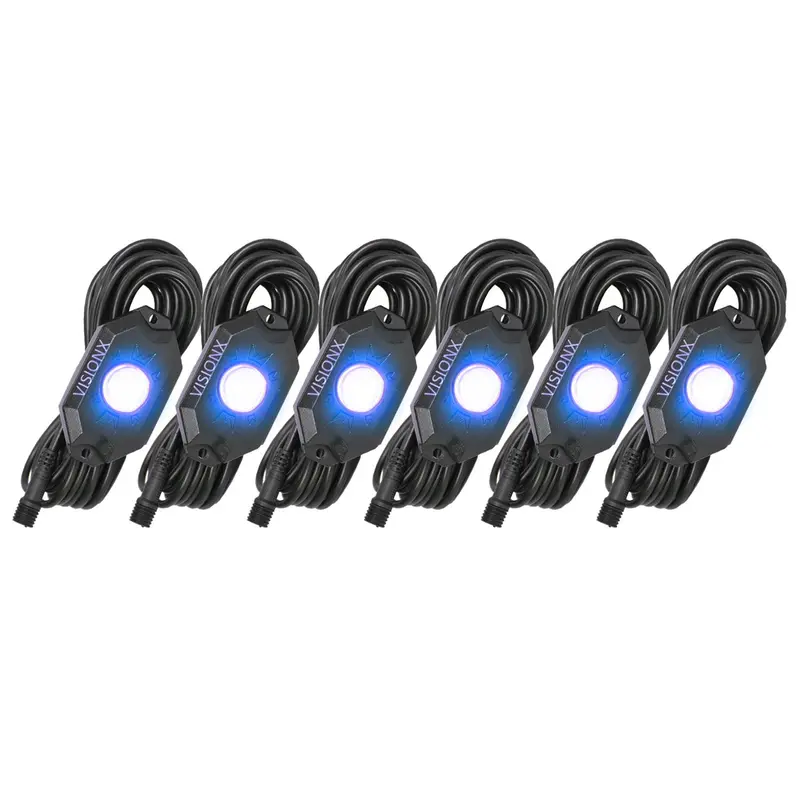 Vision X Color-Changing Led Rock Light Kit – 6-Pod Blue Configuration, 9W Per Light (Part #9929378) 1