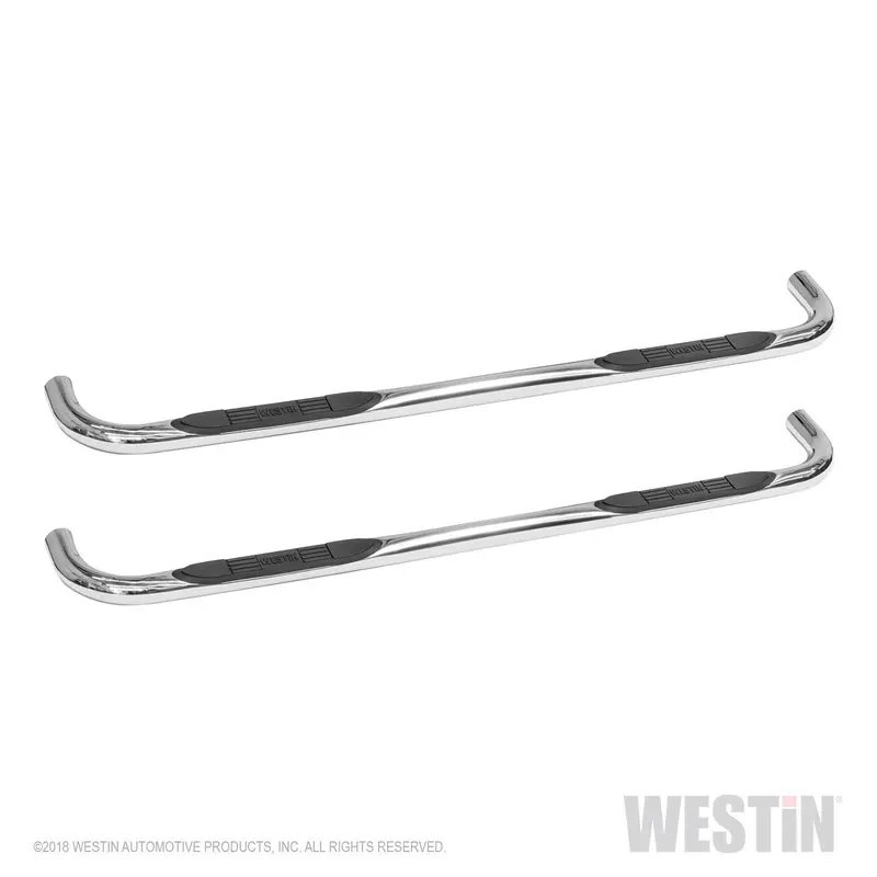 Westin E-Series 23-4090 Three-Round Nerf Step Bars – Chrome-Finished Side Steps 1
